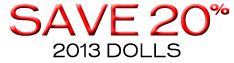 Use Coupon SAVE2013 to receive 20% off 2013 Annalee Dolls