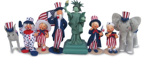 Sue coffee Exclusives Patriotic Annalee Dolls