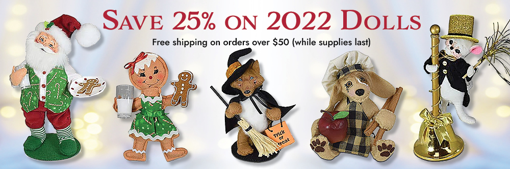 25% off & Free ship over $50 on 2022 Annalee Dolls