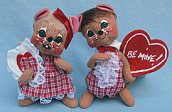 Annalee 7" Sweetheart Boy & Girl Mouse - Mint - 0341-0340-95bew