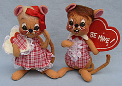 Annalee 7" Sweetheart Boy & Girl Mouse - Mint - 0341-0340-95oxt