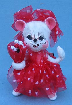 Annalee 6" All My Hearts Mouse Holding Roses - Mint - 034207