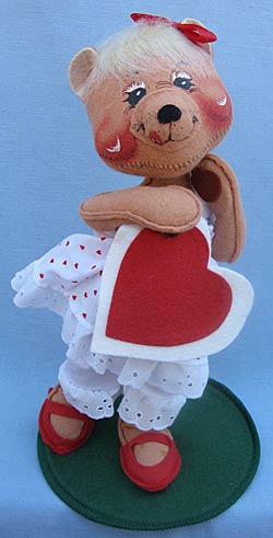 Annalee 10" Baby Cakes Valentine Bear Holding Heart - Mint - 035596tong