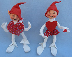 Annalee 10" Sweetheart Boy & Girl Elf - Near Mint - 0366-0365-98