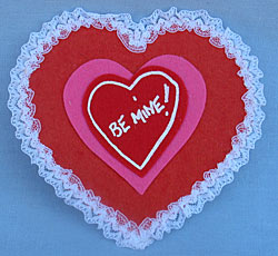 Annalee 7" Red & Pink BE MINE Valentine Heart with Lace - Mint -038085bemine