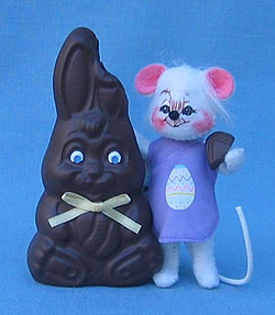 Annalee 3" Baby Mouse with 4" Chocolate Bunny Treat  - Mint - 049806ox