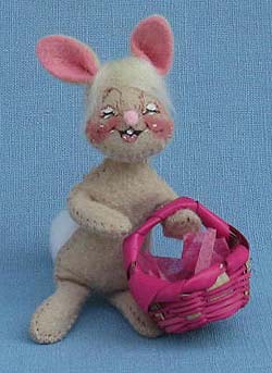 Annalee 3" Easter Bunny with Basket - Mint - 050096xo