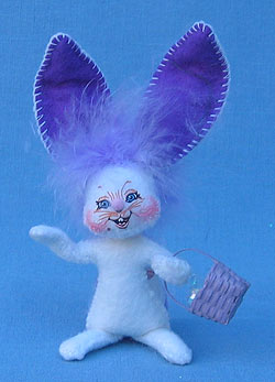 Annalee 3" Lavender Bunny with Basket - Mint - 050106