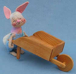 Annalee 7" Country Boy Bunny with Wheelbarrow - Excellent - 064586xx