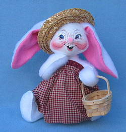 Annalee 12" Country Girl Bunny with Basket - Mint - 063901