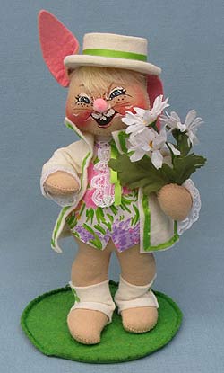 Annalee 10" E.P. Boy Bunny with Flowers - Mint - 065691