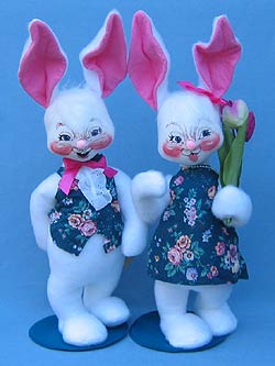 Annalee 18" Sunday Best Boy & Girl Bunny - Mint - 0715-0710-00 Annalee 18" Sunday Best Boy & Girl Bunny - Mint - 0715-0710-00
