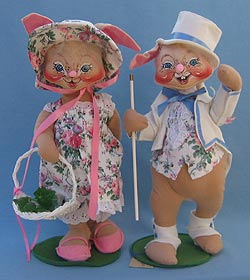 Annalee 18" E.P. Boy & Girl Bunny - Excellent - 0715-0710-93 Annalee 18" E.P. Boy & Girl Bunny - Excellent - 0715-0710-93