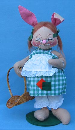 Annalee 18" Country Girl Bunny with Basket - Mint - 072094x