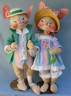 Annalee 30" E.P. Boy & Girl Bunny - Mint / Near Mint - 0815-0810-86oxt