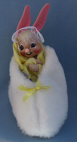 Annalee 7" Bunny in Slipper with Yellow Blanket - Mint - 092592