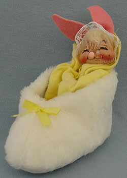 Annalee 7" Bunny in Slipper with Yellow Blanket - Mint - 092592xx