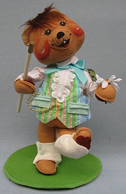 Annalee 10" Easter Parade Boy Bear with Walking Stick - Excellent - 094196a