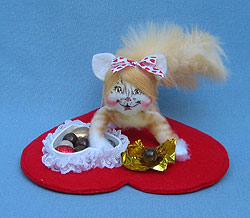 Annalee 4" Valentines Treats Kitty Cat - Mint - 100509