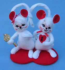 Annalee 5" Key To My Heart Mice - Mint - 100808