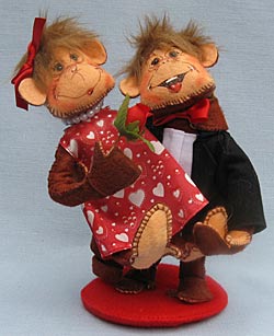 Annalee 6" Monkeying Around Valentine - Wedding Couple - Near Mint - 100911a