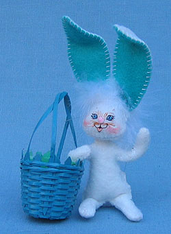 Annalee 3" Bunny with Aqua Basket - Mint - 149407