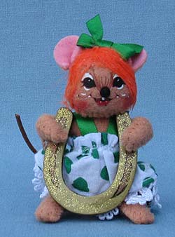 Annalee 3" Good Luck Irish Girl Mouse - Mint - 150210