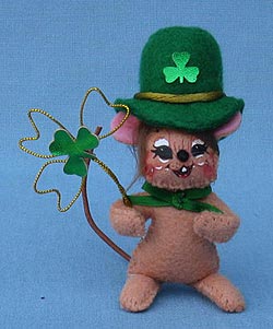 Annalee 3" Shamrock Mouse - Mint - 150310 Annalee 3" Shamrock Mouse - Mint - 150310