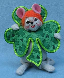 Annalee 5" Smiley Shamrock Girl Mouse - Mint - 150412