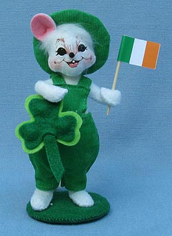 Annalee 5" Irish Parade Mouse with Irish Flag - Mint - 150512