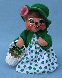 Annalee 6" St. Patrick's Girl Mouse - Mint - 151010