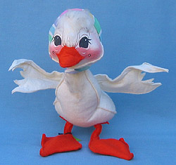 Annalee 12" White Country Duck with Pastel Stripe Kerchief - Mint - 155084