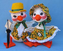 Annalee 12" White Mr & Mrs Quack Quack Ducks - Mint - 1551-1553-97 Annalee 12" White Mr & Mrs Quack Quack Ducks - Mint - 1551-1553-97