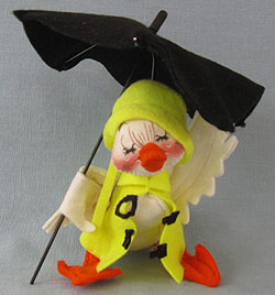 Annalee 5" Duck with Raincoat & Umbrella - Mint - 156092x