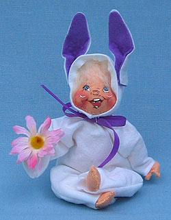 Annalee 7" Bunny Kid with Flower - Mint - 167288 Annalee 7" Bunny Kid with Flower - Mint - 167288