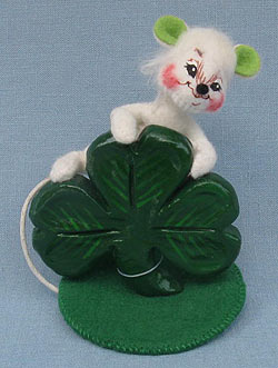 Annalee 3" Shamrock Mouse in Gift Box - Mint - 169004ox