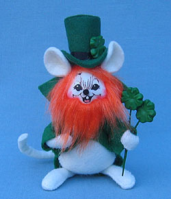 Annalee 5" Leprechaun Mouse Holding Shamrocks - Mint - 169503