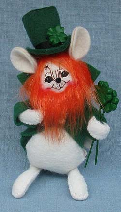 Annalee 5" Leprechaun Mouse Holding Shamrocks - Mint - 169503ox