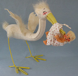 Annalee 24" Standing Stork with 7" Baby - Mint - 170084