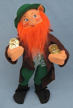 Annalee 15" Leprechaun Holding Coins - Closed Mouth - Mint  - 170802ox