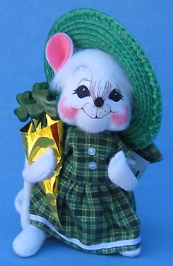 Annalee 6" Katie O' Mouse Holding Bouquet - Mint - 171205ox