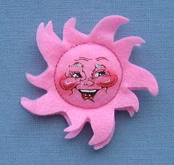 Annalee 3" Pink Sun Pin - Mint - 181306
