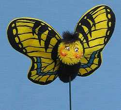 Annalee 3" Yellow Butterfly Pick - Mint - 181702ox