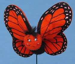 Annalee 3" Orange Butterfly Pick - Mint - 181902ox