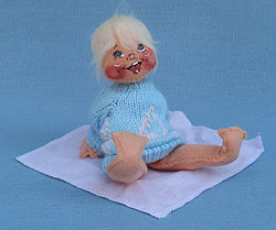 Annalee 7" Baby with Pink Blanket & Blue Sweater - Mint - 196287blue