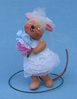 Annalee 3" Bride Mouse - Closed Eyes - Mint - 199896xo