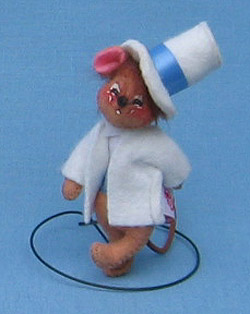 Annalee 3" Groom Mouse - Squinting - Mint - 199996sq