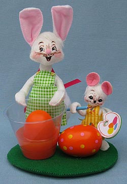 Annalee 6" Egg Painting Bunny and Mouse Pals - Mint - 200410