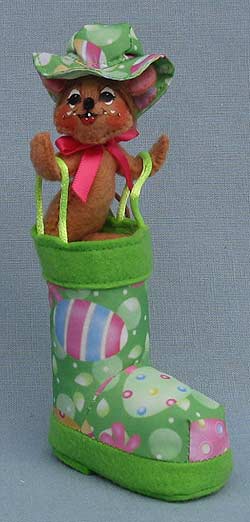 Annalee 3" Garden Boot Mouse 2017 - Mint - 200417