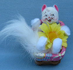 Annalee 4" Kitty Cat  in Basket - Mint - 200512
